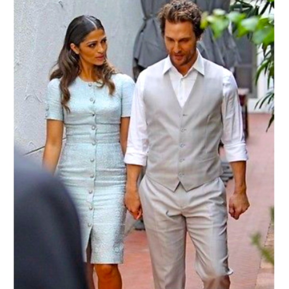 Dolce and Gabbana light blue dress.
